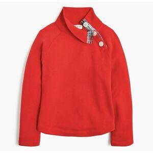 J Crew Crewcuts Girls XL Red Button Neck Pullover Sweater Holiday Long Sleeve